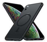 FNDMIL [NO.1 Magnetico] per iPhone Xs Max con ricarica wireless MagSafe [Traslucido opaco] [Anti-impronte digitali] [Militare Antiurto] Custodia rigida sottile in silicone per iPhone Xs Max Case,Nero
