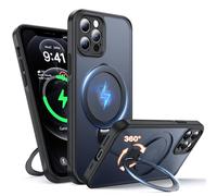 FNDMIL Supporto magnetico girevole a 360° per iPhone 12 Pro, compatibile con MagSafe, cavalletto invisibile, protezione completa della fotocamera, texture antiscivolo, antiurto militare, opaco
