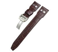 FNDWJ Cinturino in vera pelle con rivetti da 20 mm, 21 mm, 22 mm, per orologio da pilota iWC SPITFIRE IW5009, cinturino in pelle bovina, 20mm, Acetato, Nessuna pietra preziosa