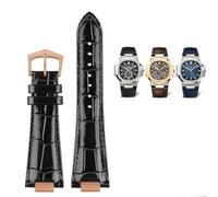 FNDWJ Per Patek Philippe Cinturino per orologio in vera pelle 5711 5712g Cinturino per orologio Nautilus Interfaccia speciale 25mm * 13mm Cinturini per orologi da uomo(B-black rose)