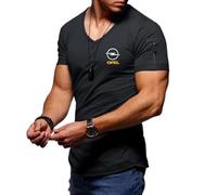FNDYMNPG T-Shirt da Uomo, per Opel OPC Astra J H G K T-Shirt da Allenamento Elasticizzata Tinta Unita T-Shirt A Maniche Corte Morbida con Bottoni con Colletto,XXXXL-A