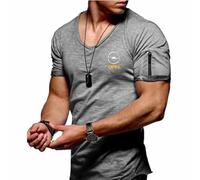 FNDYMNPG T-Shirt da Uomo, per Opel OPC Astra J H G K T-Shirt da Allenamento Elasticizzata Tinta Unita T-Shirt A Maniche Corte Morbida con Bottoni con Colletto,L-C