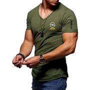 FNDYMNPG T-Shirt da Uomo, per Opel OPC Astra J H G K T-Shirt da Allenamento Elasticizzata Tinta Unita T-Shirt A Maniche Corte Morbida con Bottoni con Colletto,XXXXL-D