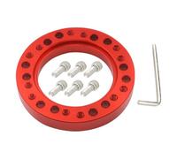 FNERRMEVC Auto Distanziale Universale in Alluminio per Adattatore Mozzo Volante per Auto con 6 Viti(Rosso)