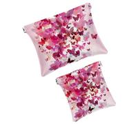 FNETJXF 2 scatole tascabili in ecopelle, piccole borse per il trucco per borsa, mini borse portatili per cosmetici da donna, borsa multifunzionale da viaggio, borsa da viaggio per San Valentino, cuore
