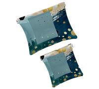 FNETJXF 2 scatole tascabili in finta pelle, piccola borsa per il trucco, borsa portatile da viaggio per donne, borsa portaoggetti multifunzionale per schegge, moderna e semplice, grigio marmo linee
