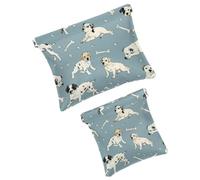 FNETJXF 2 scatole tascabili in finta pelle, piccola custodia da viaggio, custodia per trucchi a chiusura automatica, borsa multifunzionale per riporre schegge, molti cani, animali dei cartoni animati,