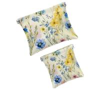FNETJXF 2 scatole tascabili in finta pelle, piccole borse per il trucco per borsa, mini tasca tascabile, mini custodia da viaggio per cosmetici, pappagallo, Motivo 2156, 7.1x5.8in/4.7x4.5in