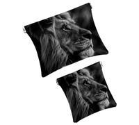 FNETJXF 2 scatole tascabili in finta pelle, piccole tasche per borsa, portatile, senza cerniera, custodia per gioielli, chiusura a schegge, motivo stelle blu, arte moderna, modello1019,