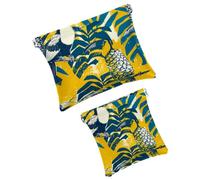 FNETJXF 2 trousse in finta pelle per il trucco, piccola borsa per il trucco, borsa a chiusura automatica per borsa, organizer per accessori cosmetici, ara ananas fiori giungla tropicale, modello1151,