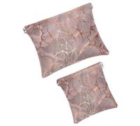 FNETJXF 2 trousse per il trucco in finta pelle, piccole borse portaoggetti per borse, mini borsa per il trucco, borsa multifunzionale per riporre schegge, motivo moderno con foglie, arte vintage,