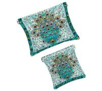 FNETJXF 2 trousse per trucchi in finta pelle, piccola tasca portatile da viaggio, borsa per trucco a chiusura automatica, borsa multifunzionale da viaggio, fiore colorato della pace, Motivo: 2275,