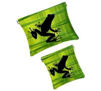 FNETJXF Confezione da 2 scatole tascabili in ecopelle, piccole tasche per borsa, borsa portatile da viaggio per donne, mini borsa per trucco tascabile per rossetti, arte della giungla della foresta