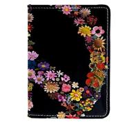 FNETJXF Custodia a portafoglio per passaporto per donne e uomini, custodia per passaporto, custodia per passaporto, fiore colorato della pace, Motivo: 4532, 10x14cm/4x5.5 in