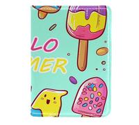 FNETJXF Custodia a portafoglio per passaporto per donne e uomini, custodia per passaporto in ecopelle, graziosa custodia per passaporto per donne/uomini, Hello Summer Fruit Anguria Fragola, Motivo: