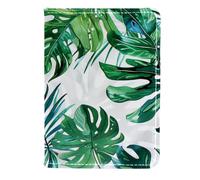 FNETJXF Custodia a portafoglio per passaporto per donne e uomini, custodia per passaporto in ecopelle, graziosa custodia per passaporto per donne/uomini, verde foglia di palma tropicale, Motivo: 1262,