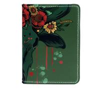 FNETJXF Custodia a portafoglio per passaporto per donne e uomini, custodia per passaporto in ecopelle, graziosa custodia per passaporto per donne/uomini, papavero di mais rosso fiore primavera,
