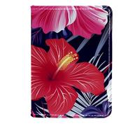 FNETJXF Custodia a portafoglio per passaporto, per donne e uomini, portafoglio per passaporto, cover per passaporto, moderne piante tropicali, fiori e foglie, Motivo: 3166, 11.5x16.5cm/4.5x6.5 in