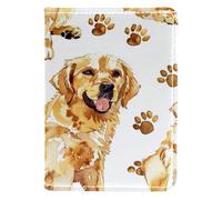 FNETJXF Custodia a portafoglio per passaporto, per donne e uomini, portafoglio per passaporto, porta documenti da viaggio, Golden Retriever adorabile animale domestico, Motivo: 1115, 10x14cm/4x5.5 in