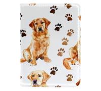 FNETJXF Custodia a portafoglio per passaporto, per donne e uomini, portafoglio per passaporto, porta documenti da viaggio, Golden Retriever adorabile animale domestico, Motivo: 1116, 10x14cm/4x5.5 in