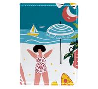 FNETJXF Custodia per passaporto, custodia per passaporto, custodia per passaporto in pelle PU, elementi essenziali da viaggio per le vacanze, Hello Summer Sea Animal Meduse Anchor, Motivo: 1651,