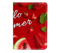 FNETJXF Custodia per passaporto, custodia per passaporto da viaggio, graziosa custodia per passaporto per donne/uomini, Hello Summer Anguria Fragola Frutta Rossa, Motivo: 1654, 11.5x16.5cm/4.5x6.5 in