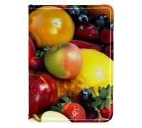 FNETJXF Custodia per passaporto da donna, in ecopelle, custodia per passaporto, fragola, arancia, kiwi, Motivo: 1941, 10x14cm/4x5.5 in