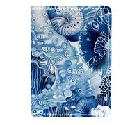 FNETJXF Custodia per passaporto da uomo, in ecopelle, portafoglio per passaporto, da donna, blu navy, conchiglie di cavalluccio marino tropicale con pesci coralli, Motivo: 3587, 11.5x16.5cm/4.5x6.5 in