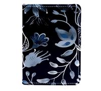 FNETJXF Custodia per passaporto da uomo, in ecopelle, portafoglio per passaporto, da donna, blu navy, conchiglie di cavalluccio marino tropicale con pesci coralli, Motivo: 3590, 11.5x16.5cm/4.5x6.5 in