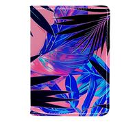 FNETJXF Custodia per passaporto per donne e uomini, custodia per passaporto, accessorio da viaggio per donne e uomini, stile moderno di tartarughe tropicali sul retro in bambù foglia di palma, Motivo: