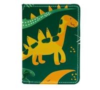 FNETJXF Custodia per passaporto per donne e uomini, custodia per passaporto da viaggio, portafoglio per passaporto, portafoglio per uomo, dinosauro osso verde cartone animato animale, Modello143,