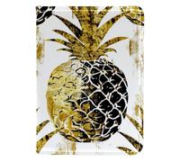 FNETJXF Custodia per passaporto per donne e uomini, custodia per passaporto, in finta pelle, portafoglio per passaporto, da donna, motivo alla moda con ananas dorato, Motivo: 1103, 10x14cm/4x5.5 in