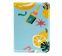 FNETJXF Custodia per passaporto per donne e uomini, porta passaporto, portafogli, portafoglio per passaporto da donna, Hello Summer Sea Animal Meduse Anchor, Motivo: 1645, 11.5x16.5cm/4.5x6.5 in