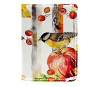 FNETJXF Custodia per passaporto, per donne e uomini, portafoglio per passaporto, custodia per passaporto, zucca autunnale, girasole, uccello, giorno del Ringraziamento, Modello548, 11.5x16.5cm/4.5x6.5