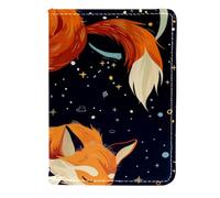 FNETJXF Custodia per passaporto, porta passaporto, portafogli, accessori da viaggio per vacanze, universo volpe, spazio, stelle, Motivo: 898, 11.5x16.5cm/4.5x6.5 in