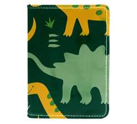 FNETJXF Custodia per passaporto, porta passaporto, portafogli, accessori essenziali da viaggio, motivo dinosauro con ossa verdi, Modello152, 10x14cm/4x5.5 in