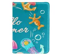 FNETJXF Custodia per passaporto, portafoglio per donne e uomini, in pelle PU, per passaporto, Hello Summer Pineapple, Motivo: 1638, 10x14cm/4x5.5 in