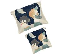 FNETJXF Love Wins - Scatola tascabile in similpelle, 2 pezzi, piccola borsa per il trucco, mini tasca tascabile, borsa multifunzionale per riporre schegge, modello1082, 7.1x5.8in/4.7x4.5in