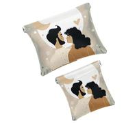 FNETJXF Love Wins - Scatola tascabile in similpelle, 2 pezzi, piccola borsa per il trucco, mini tasca tascabile, borsa multifunzionale per riporre schegge, Motivo: 1085, 7.1x5.8in/4.7x4.5in