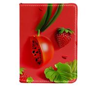 FNETJXF Porta passaporto, custodia per passaporto, essenziale da viaggio per donne e uomini, Hello Summer Fruit Anguria Fragola, Modello1619, 10x14cm/4x5.5 in