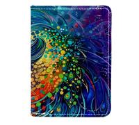 FNETJXF Porta passaporto, custodia per passaporto in pelle PU, elementi essenziali da viaggio per donne e uomini, fiore colorato della pace, Motivo: 4529, 11.5x16.5cm/4.5x6.5 in