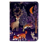 FNETJXF Porta passaporto da donna, custodia per passaporto, essenziale da viaggio per le vacanze, riccio foresta, volpe, procione, adorabile animale, Motivo: 877, 10x14cm/4x5.5 in