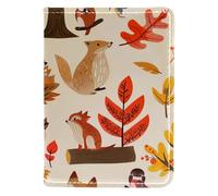 FNETJXF Porta passaporto da donna, custodia per passaporto, essenziale da viaggio per le vacanze, riccio foresta, volpe, procione, adorabile animale, Motivo: 879, 10x14cm/4x5.5 in