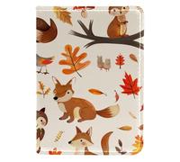 FNETJXF Porta passaporto da donna, custodia per passaporto, essenziale da viaggio per le vacanze, riccio foresta, volpe, procione, adorabile animale, Motivo: 880, 10x14cm/4x5.5 in