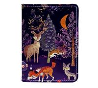 FNETJXF Porta passaporto da donna, in ecopelle, porta documenti da viaggio, foresta riccio, volpe, procione, adorabile animale, Motivo: 870, 11.5x16.5cm/4.5x6.5 in