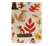 FNETJXF Porta passaporto da donna, in ecopelle, porta documenti da viaggio, foresta riccio, volpe, procione, adorabile animale, Motivo: 872, 11.5x16.5cm/4.5x6.5 in