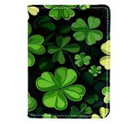 FNETJXF Porta passaporto da donna, in ecopelle, portafoglio per passaporto, portafoglio per passaporto, da uomo, trifoglio verde per il giorno di San Patrizio, Motivo: 1200, 10x14cm/4x5.5 in