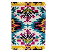 FNETJXF Porta passaporto da donna, in pelle PU, accessori essenziali da viaggio, motivo geometrico retrò, Motivo: 3257, 10x14cm/4x5.5 in