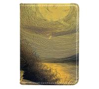 FNETJXF Porta passaporto da donna, porta passaporto, portafogli, accessori da viaggio per donne e uomini, pittura con gatto all'alba, Motivo: 4055, 10x14cm/4x5.5 in