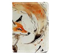 FNETJXF Porta passaporto da donna, porta passaporto, portafogli, accessori da viaggio per donne e uomini, pittura con gatto all'alba, Pattern4060, 10x14cm/4x5.5 in